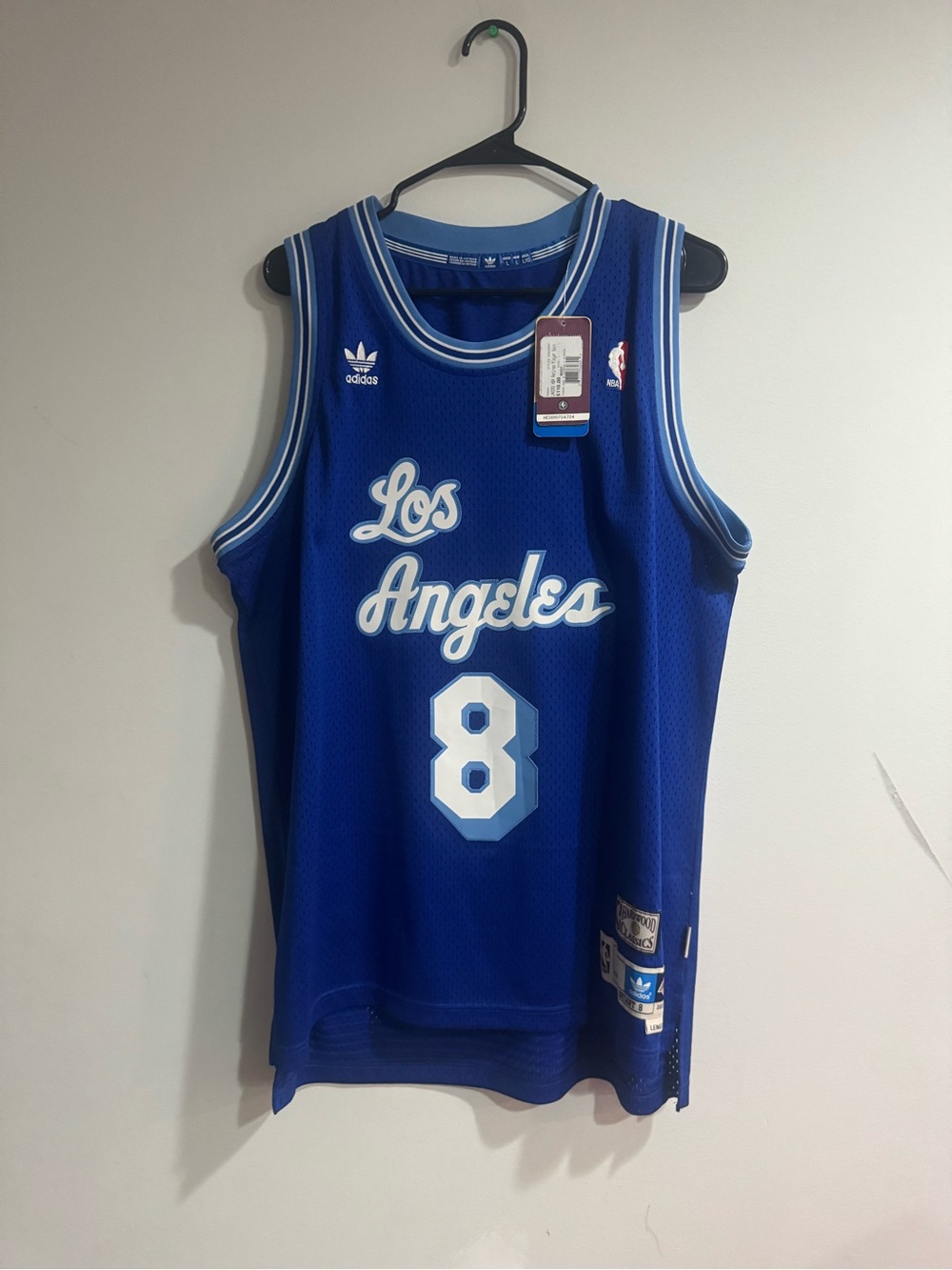 adidas Blue & White Los Angeles #8 NBA Mesh Jersey